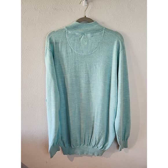 FootJoy Sweater Mens Blue Quarter Zip Pullover Golf Classic Knit FJ Wool XL - Picture 5 of 6